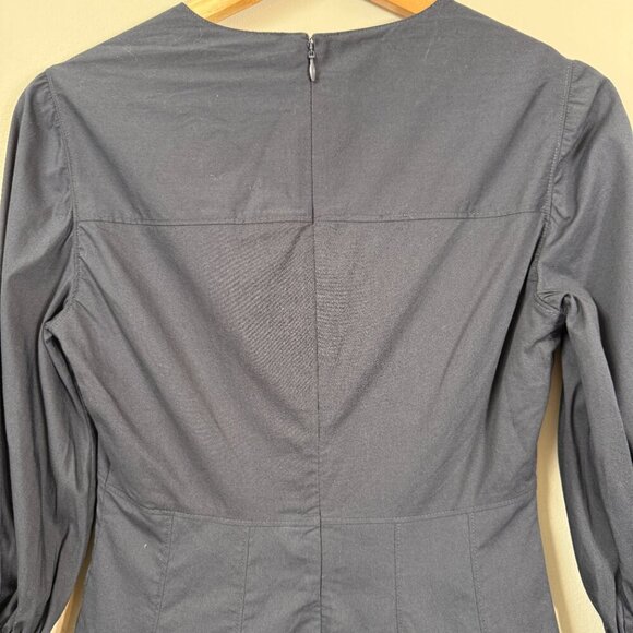 Cinq A Sept Sawyer V-Neck Pleated Mini Dress Women's 00 Blue Drop Waist Chic NWT - Picture 13 of 16